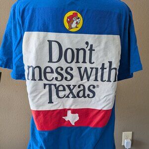 BUC-EE'S T-Shirt - Beaver Logo FR/Don't Mess With Texas BK - RoyalBlue - Size L